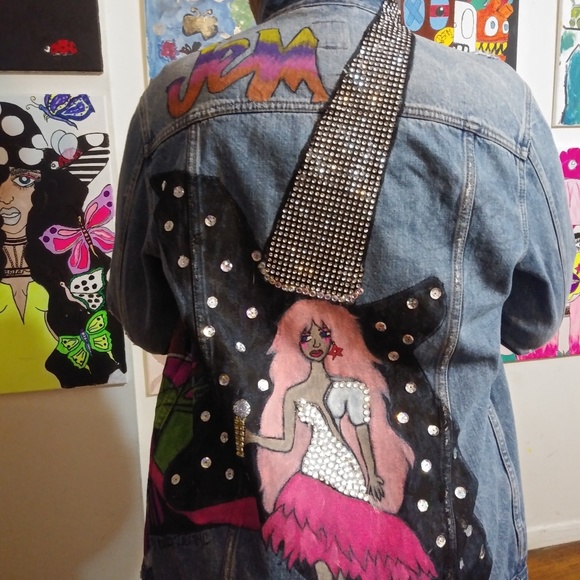 DENIM JACKETS 🌺 CUSTOM HANDPAINTED ONE OF A KIND - Picture 5 of 8
